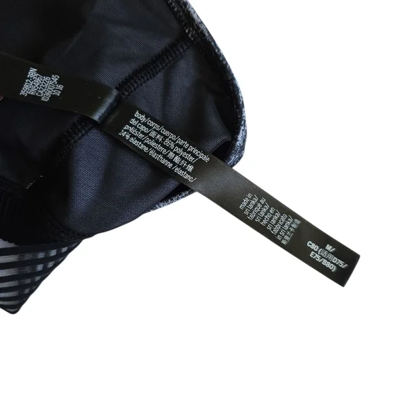 Victoria's Secret Black Cross-Back Sports Bra with Striped Straps - Picture 5 of 5